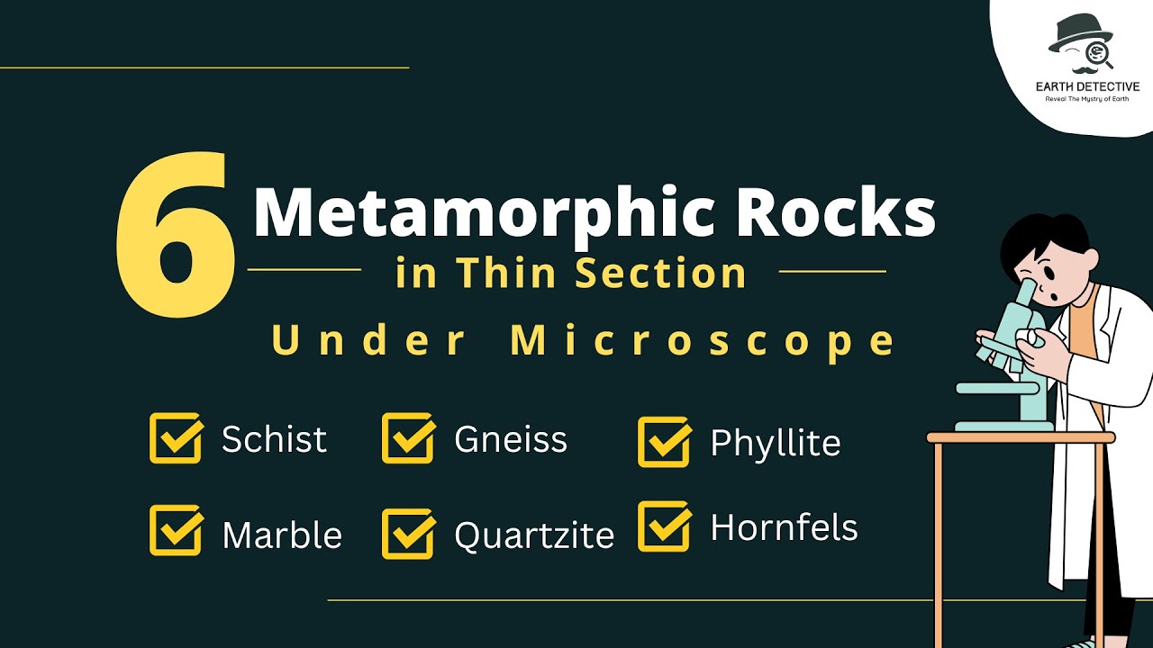 Metamorphic Rock Thin section under Microscope Schist, Gneiss, Phyllite, Marble | Earth detective