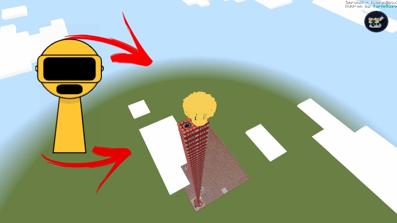 I placed a lot of sprunks in the sky along with some dynamite, and then I blew everything up.