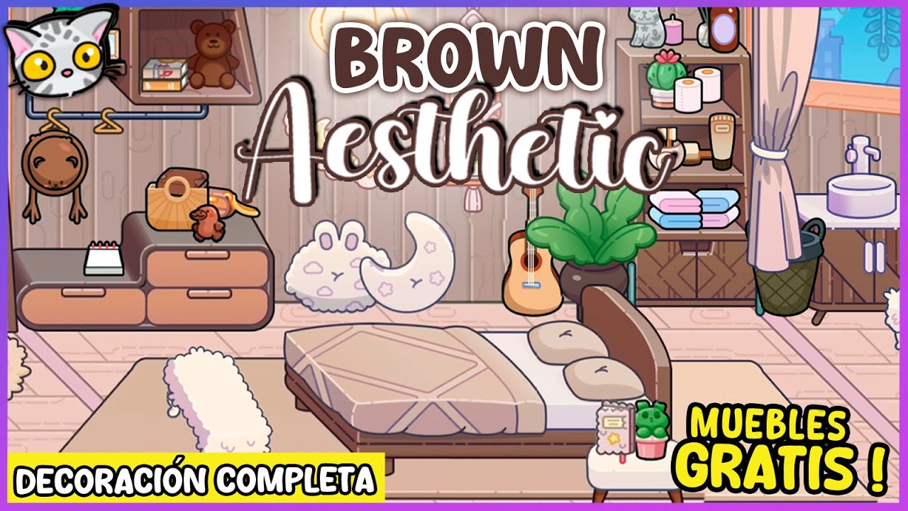 🏡 Casa BROWN AESTHETIC: Decoración COMPLETA con MUEBLES GRATUITOS para  Familia de 4 ✨Avatar World