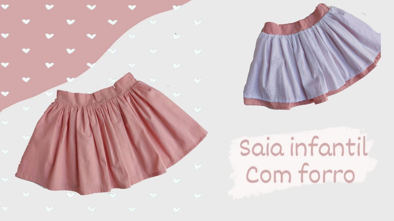 COMO COSTURAR SAIA INFANTIL FORRADA