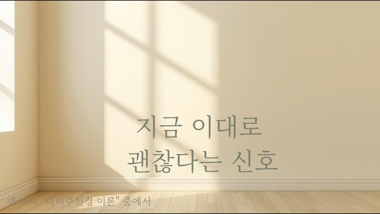 지금 이대로 괜찮다는 신호 | 다미주신경 이론(뎁 다나)(1)