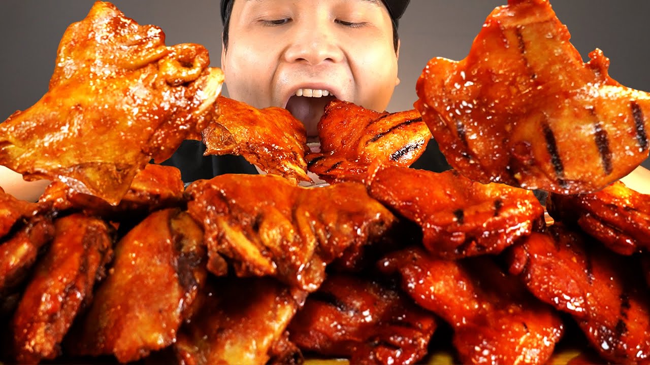 오늘은 닭다리특집! 자메이카와 로스핀 먹방~!! 리얼사운드 ASMR social eating Mukbang(Eating Show)