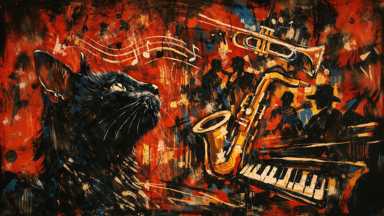 Eyes on Sound... | Retro Smooth Jazz — Saxophone & Piano with Cat