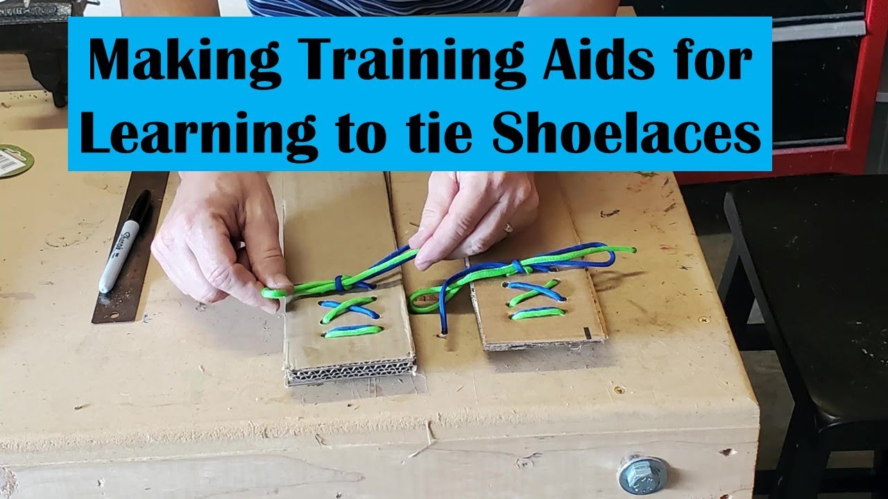 Making Shoelace Trainers for teaching little ones how to tie their shoes - Maker Steve