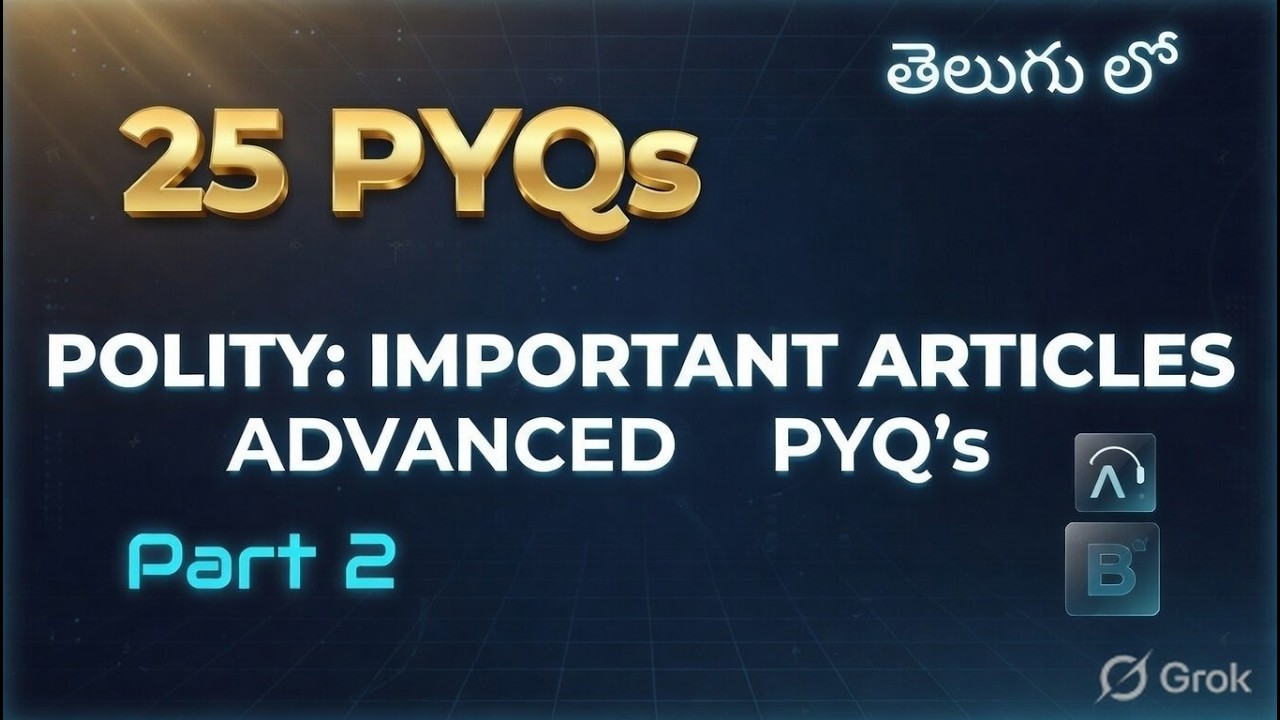 Indian Polity PYQs in Telugu | Constitution Important Articles for SSC CGL, CHSL, MTS | Part 2