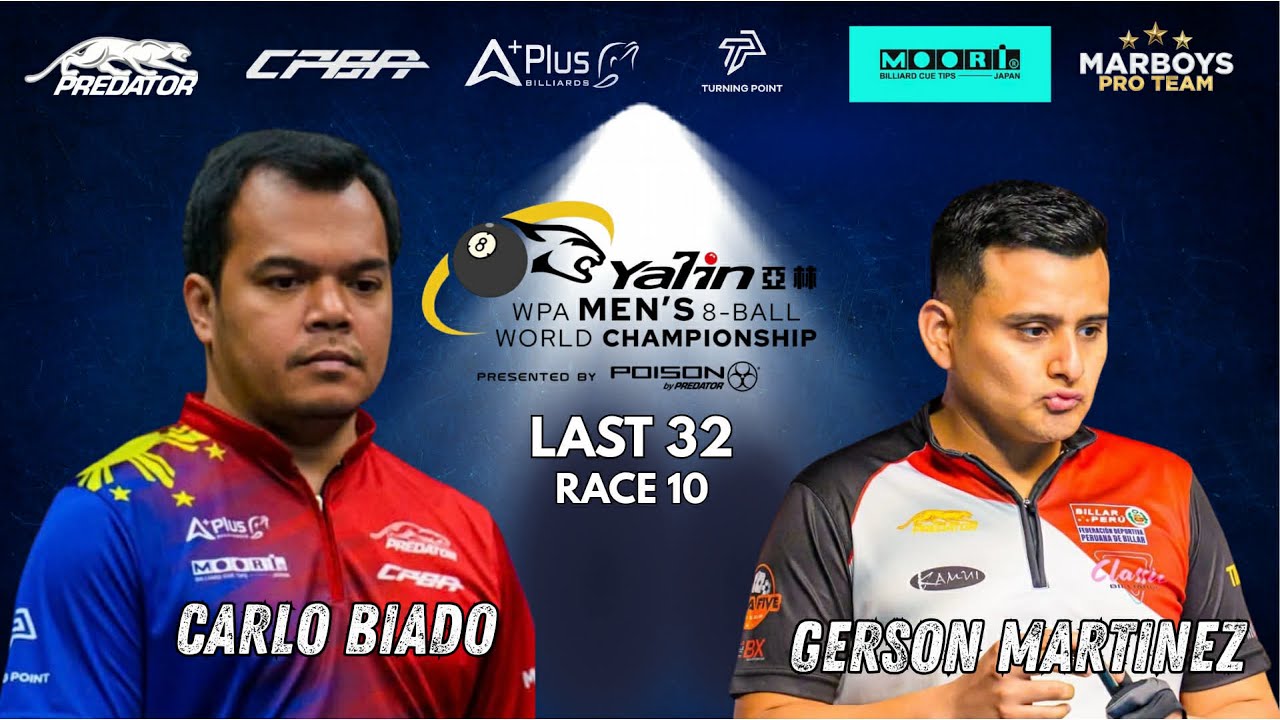 LAST 32 | Carlo Biado VS Gerson Martinez | Race 10 | World 8 Ball Championship 2026