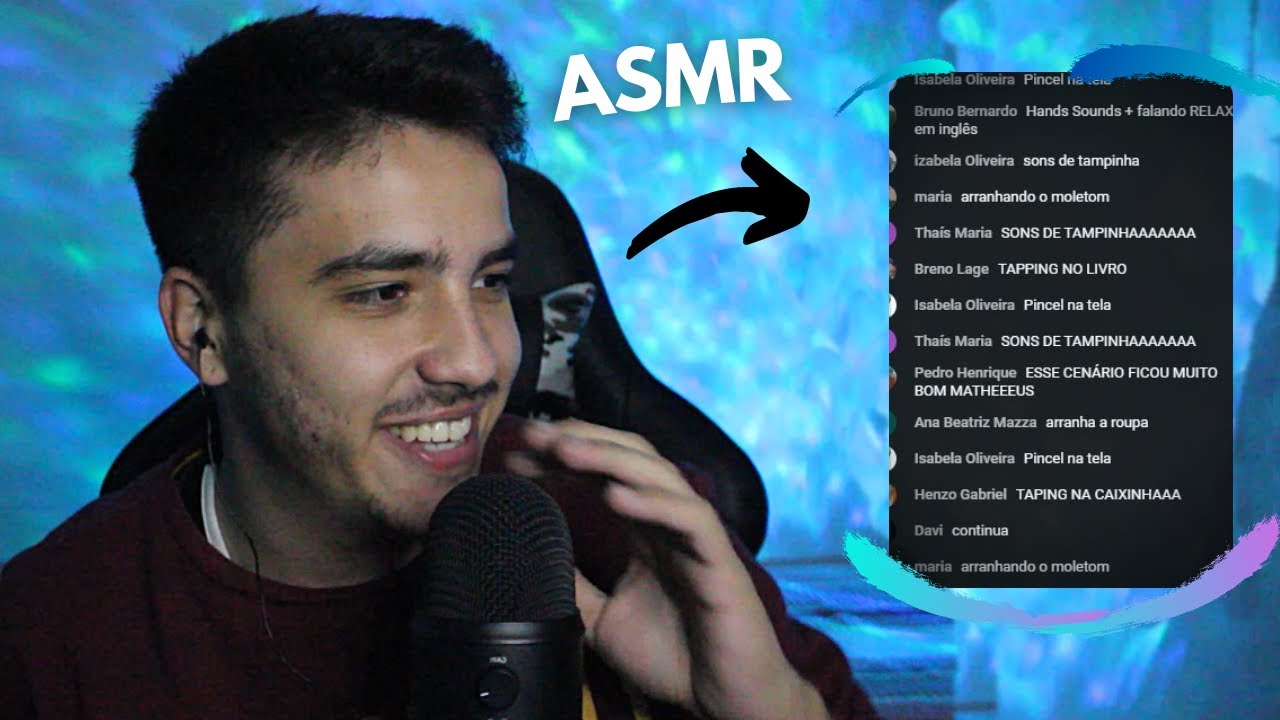 Fiz esse ASMR com os sons que os inscritos pediram AO VIVO no Chat