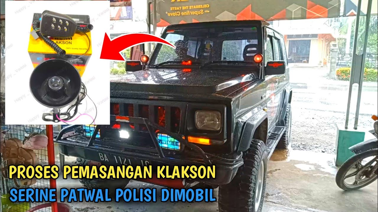 PROSES PEMASANGAN SIRINE POLISI 12 SUARA DI MOBIL