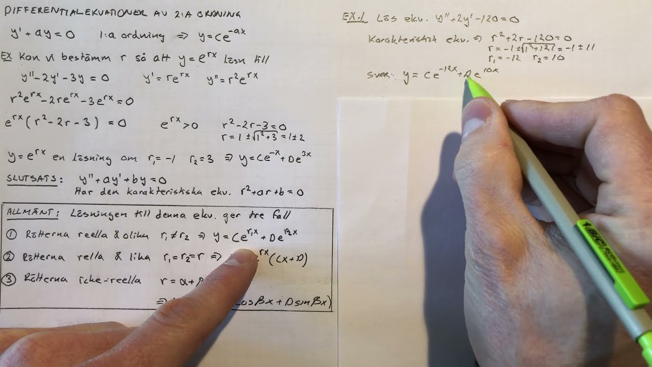 Ma 5 Rep. Differentialekvationer II:a ordningen