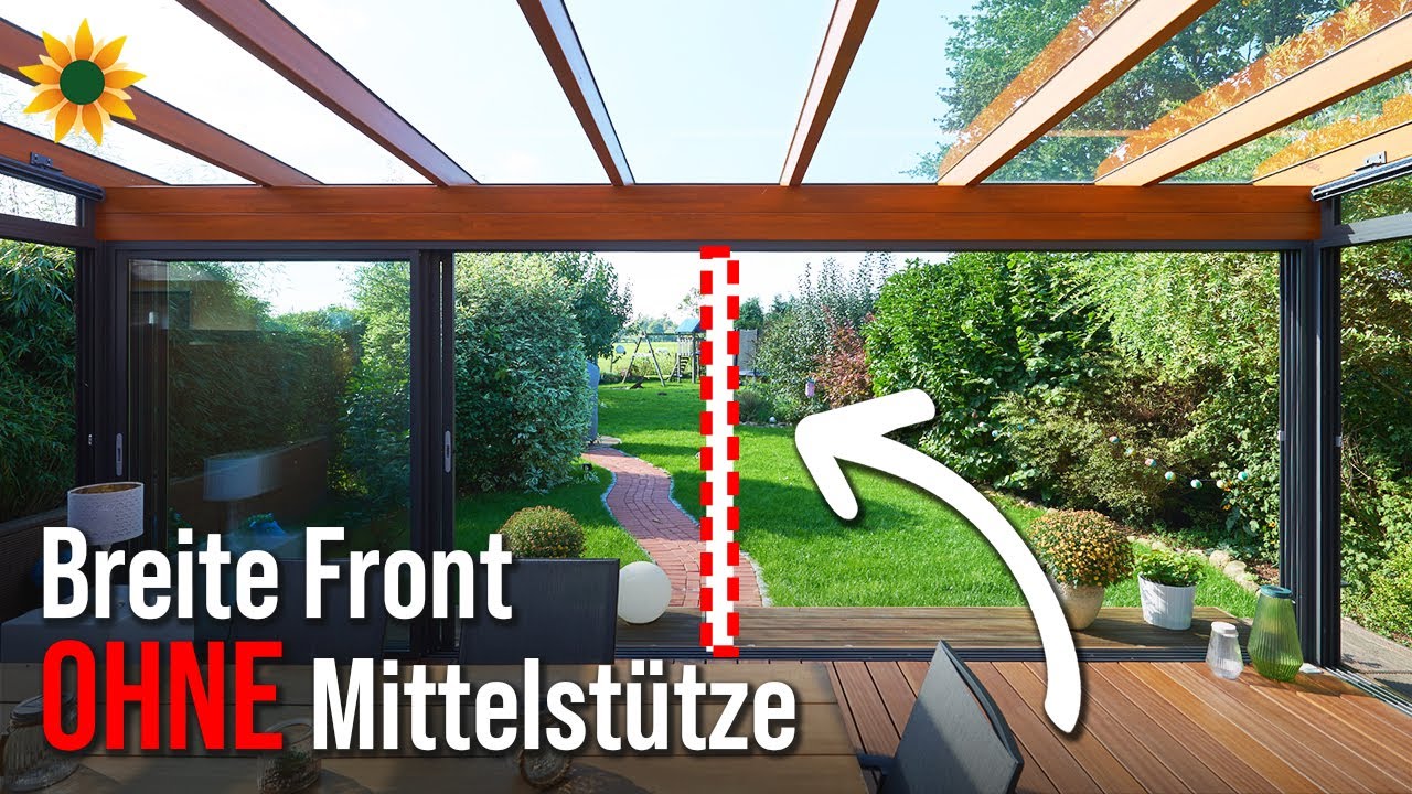 Sommergarten mit überbreite ohne Mittelstütze gebaut