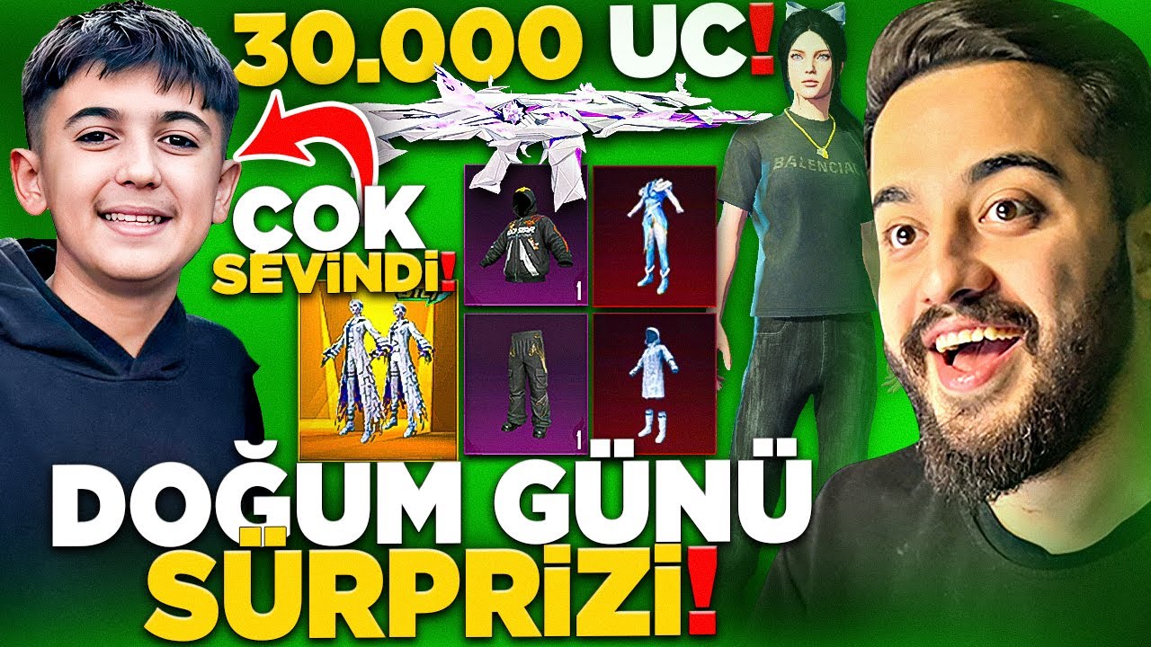 KUZUCUK'A DOĞUM GÜNÜ SÜRPRİZİ YAPTIK! 30.000 UC HERŞEYİ ALDIK! PUBG Mobile