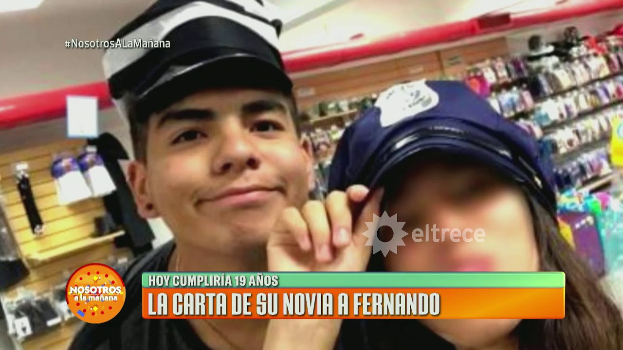 La emotiva carta que escribió la novia de Fernando para el día en el que cumpliría 19 años