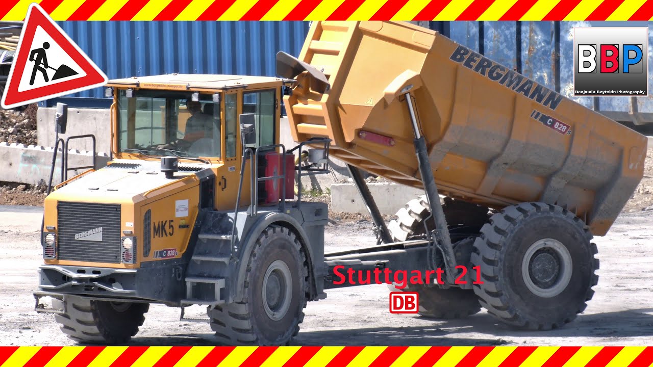 Stuttgart 21: Bergmann C 828 s Dumper, PFA 1.3a Flughafentunnel, 23.04.2021.