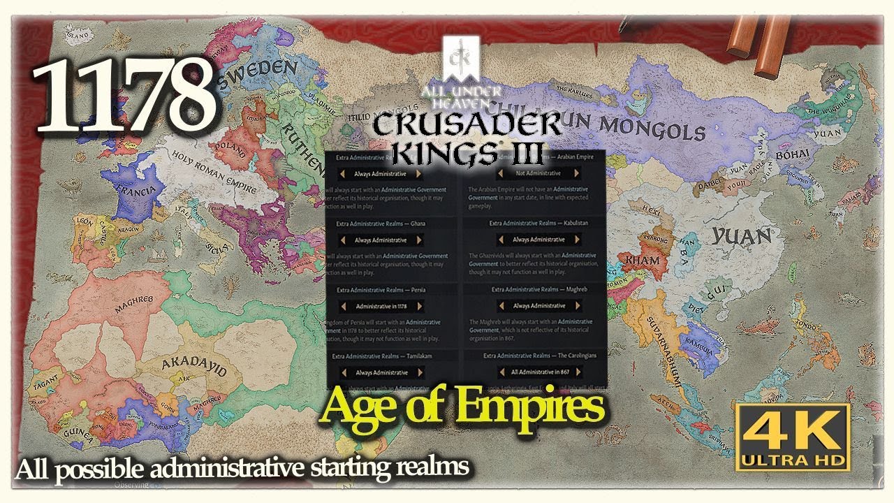 All Under Heaven Update | All possible Administrational Empires are active from the Start! | CK3
