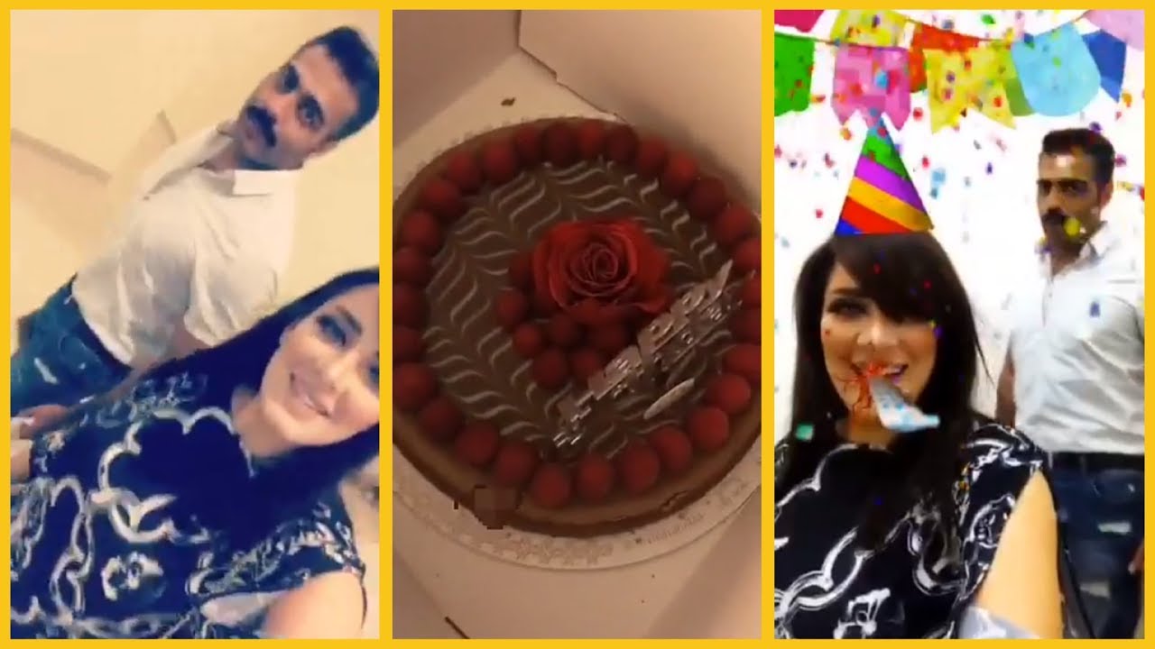 شاهد احتفال هبة الدري في عيدميلادها مع زوجها واستلامها هدايا من الفنانين