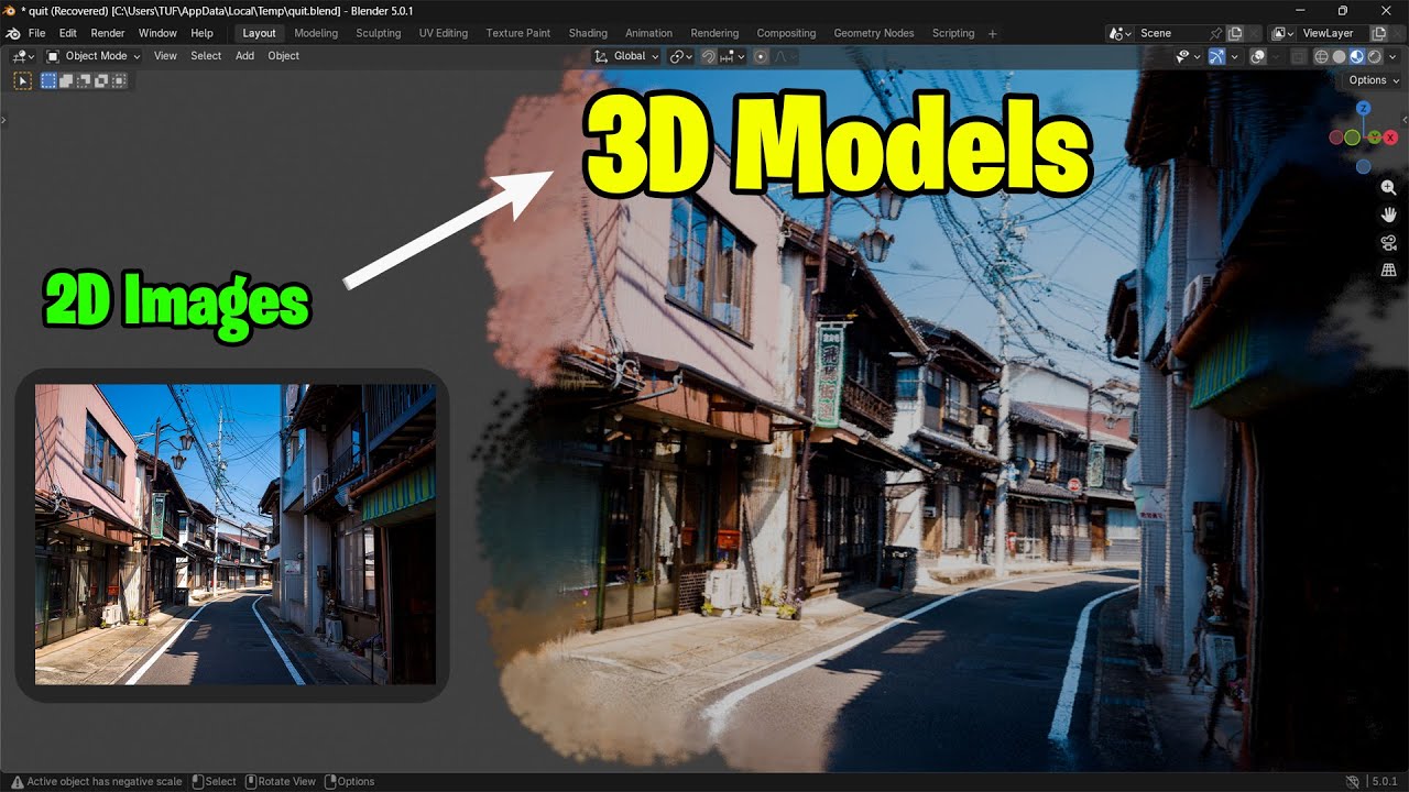 Как создать 3D-элементы из изображения в Blender!
