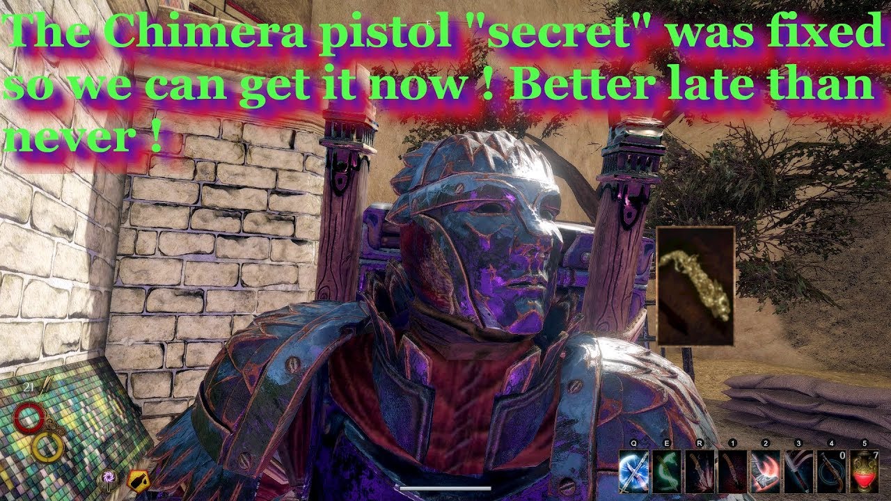Outward how to the get the Chimera pistol - best pistol in the game and debuff tool - fixed secret
