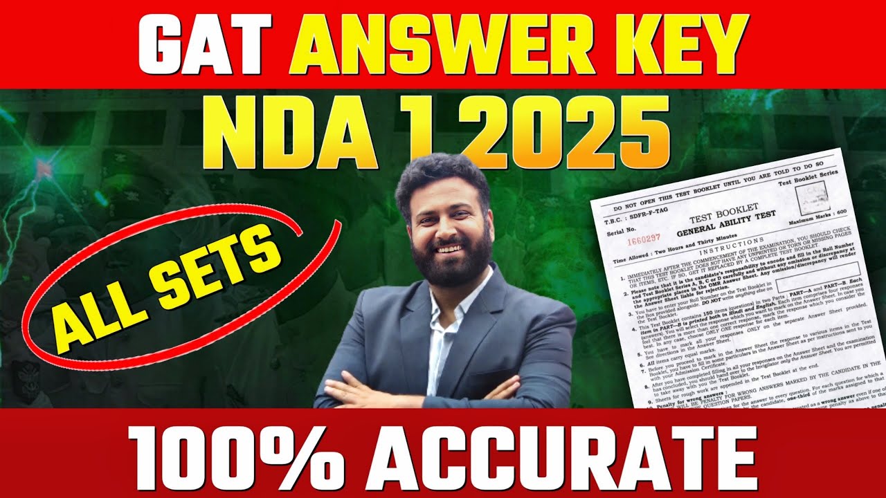 UPSC NDA GAT ANSWER KEY- All Sets💯 | NDA 1 2025 GAT Most Accurate Answer Key | Learn With Sumit