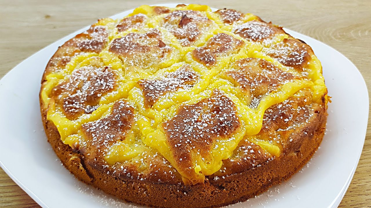 Apple pie with custard. Melts in your mouth. A quick and easy recipe! #012