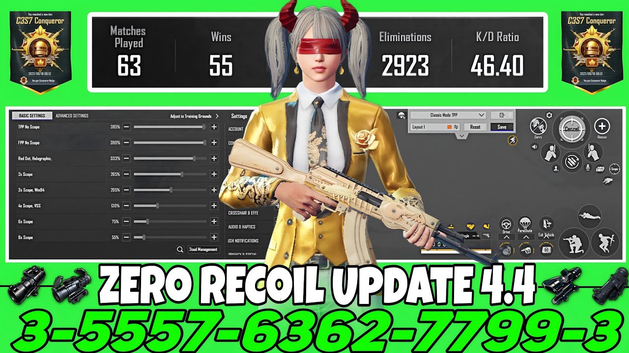 NEW UPDATE 4.4 CODE 🔥 PUBG MOBILE/BGMI SENSITIVITY SETTINGS 2026 | BEST SCOPE SENSITIVITY SETTINGS✅