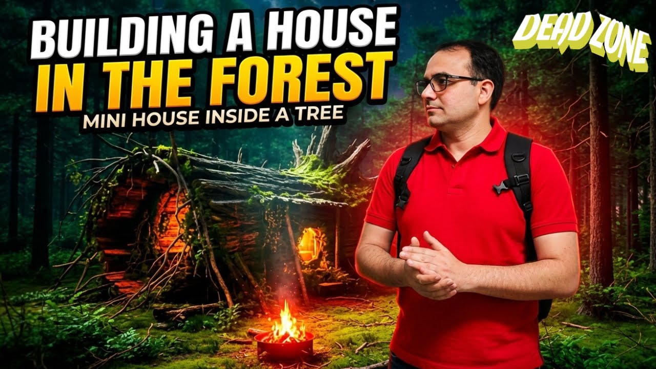 “Building a Hidden Mini House Inside a Giant Tree (ASMR)”