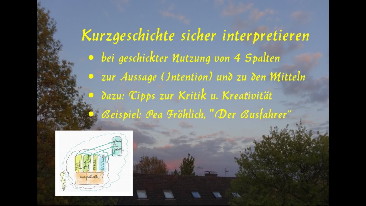 Kurzgeschichte sicher interpretieren - mit Hilfe von 4 Spalten, Beispiel: Fröhlich, 
