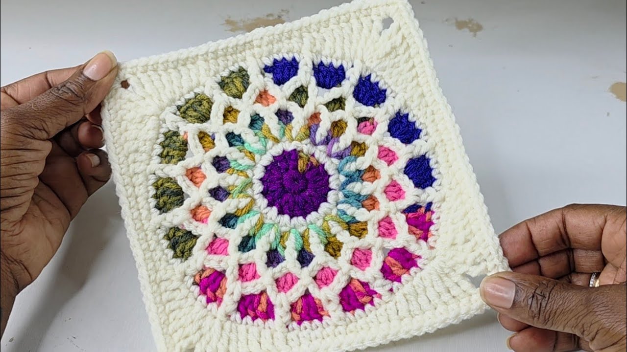 🧶How to Crochet Stunning Stained Glass Squares - Tutorial