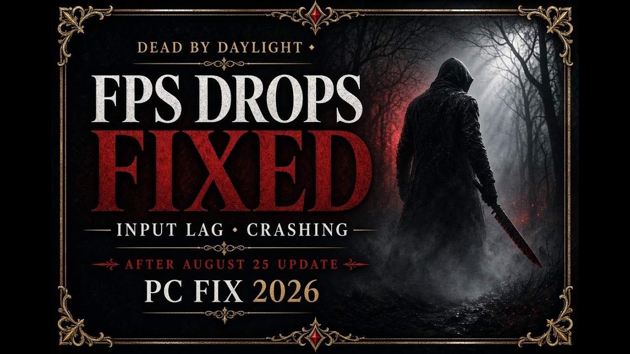 Dead by Daylight &mdash; Fix FPS Drops, Input Lag & Crashing After August 25 Update | PC Fix 2026