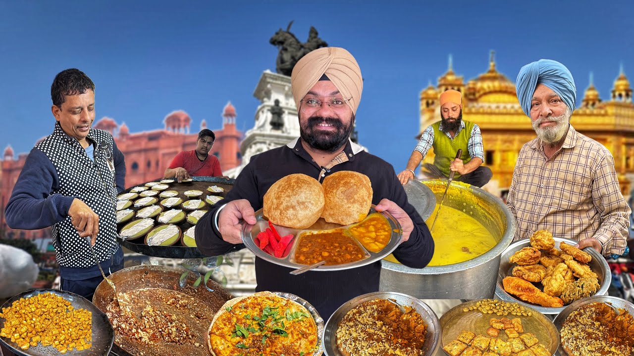 Best Amritsar Breakfast Food Tour lPoori , Kadhi Pakode , Paneer Bhurji| Indian street food