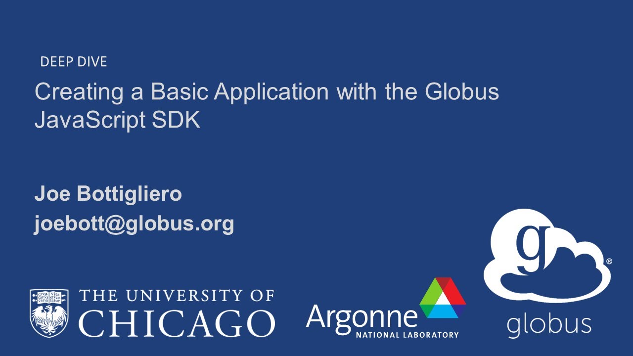 Creating a Basic Application with the Globus JavaScript SDK