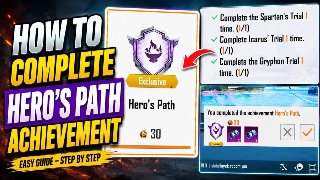 HOW TO COMPLETE HERO'S PATH ACHIEVEMENT IN PUBG ✅ ARCHILLS TRAIL ✅ SPARTAN TRAIL ✅ ICARUS TRAIL 