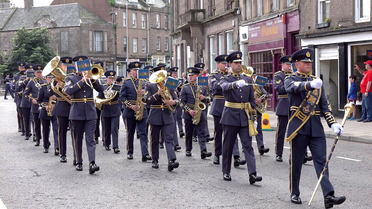 No. II (AC) Squadron Royal Air Force march into Montrose for the Freedom Of Angus celebration 2019