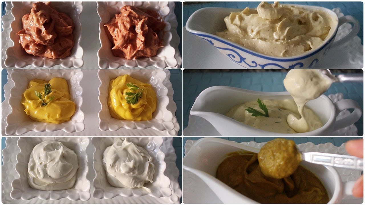6 ستة أنواع صلصلة المايونيز بمذاقات و مكونات مختلفة /mayonnaise