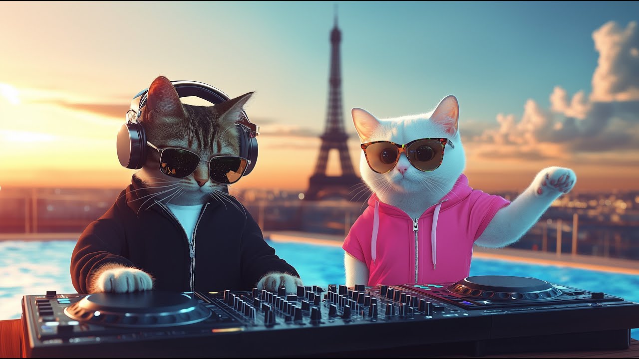 DJ MIAWW Live – Chill House Grooves with the Coolest Cat Duo 🐾💕 | Love Beats by the Pool