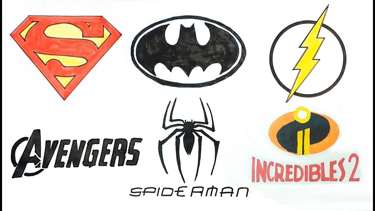 How to Draw Different Superhero Logos (Compilation) 🦸