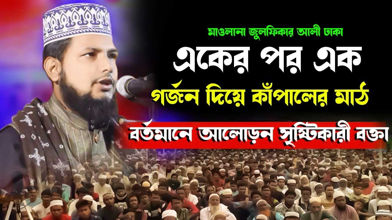 একের পর এক গর্জন দিয়ে কাঁপালেন মাঠ // মাওলানা  জুলফিকার আলী ঢাকা Maulana Julfikar ali Dhaka waz 2024