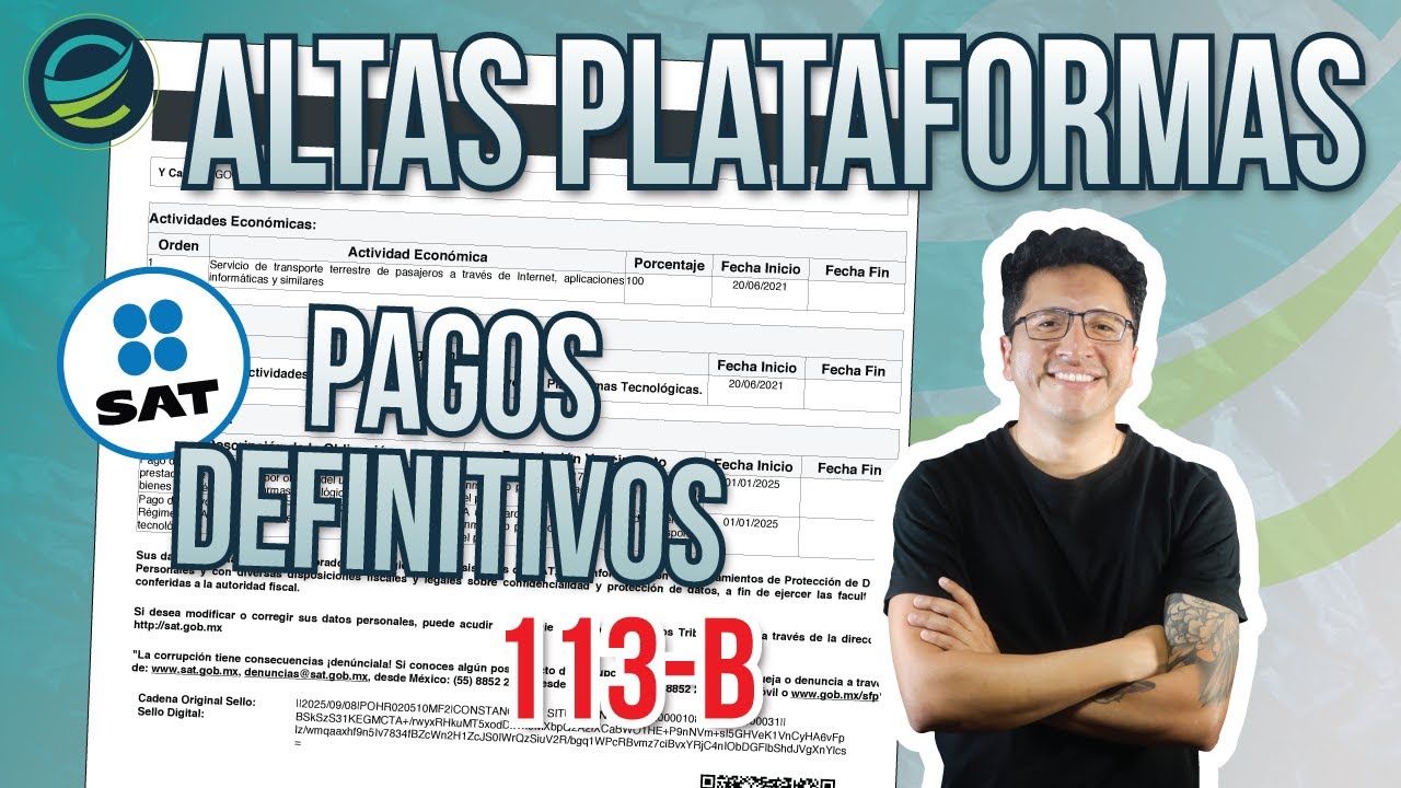 Darme de Alta SAT Plataformas Tecnológicas Pagos Definitivos 113-B 🔥