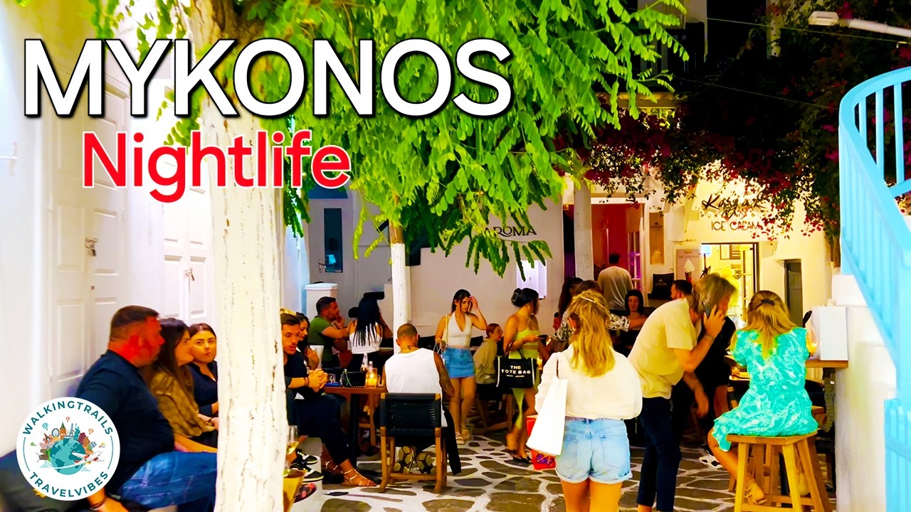 Mykonos Nightlife, Greece 🇬🇷 - 4K Ultra HD Night Walking Tour- No Captions