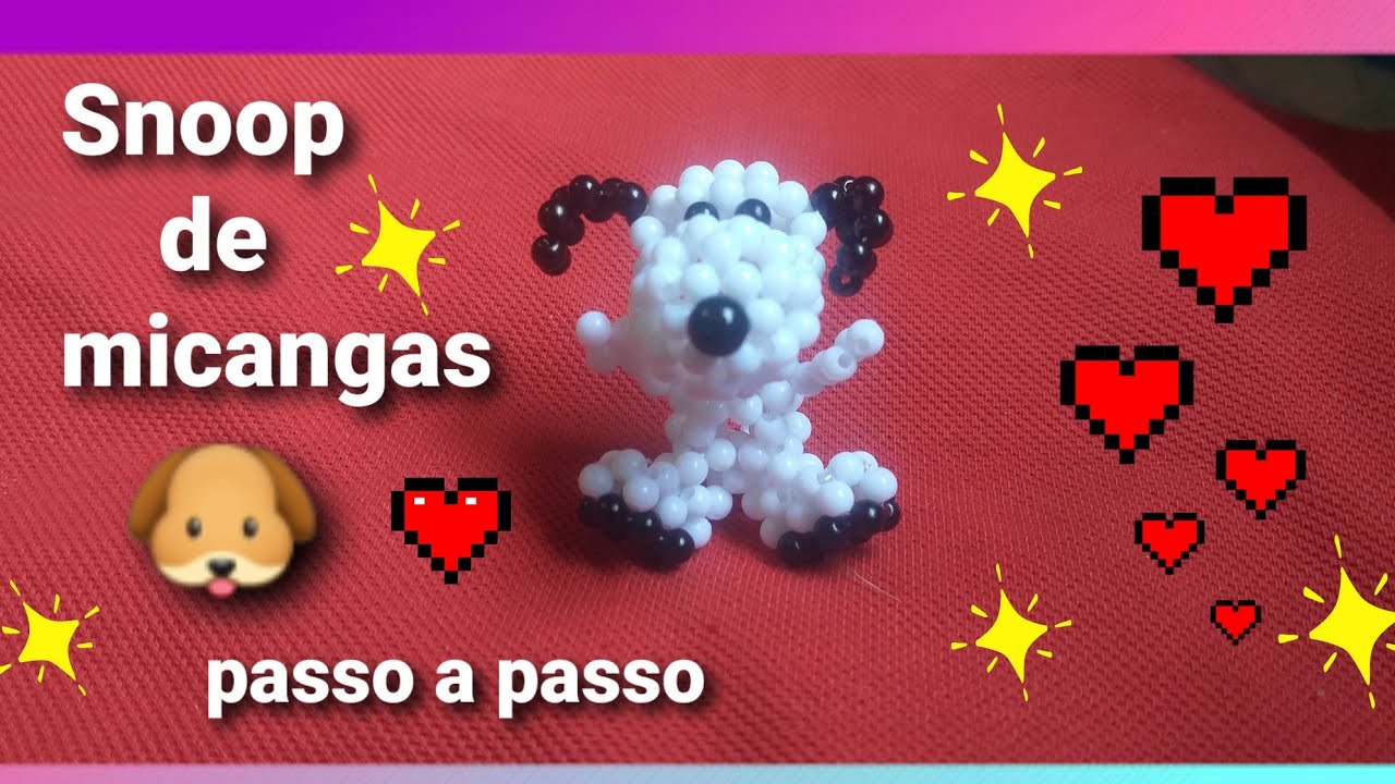 Cachorro Snoop de miçangas passo a passo