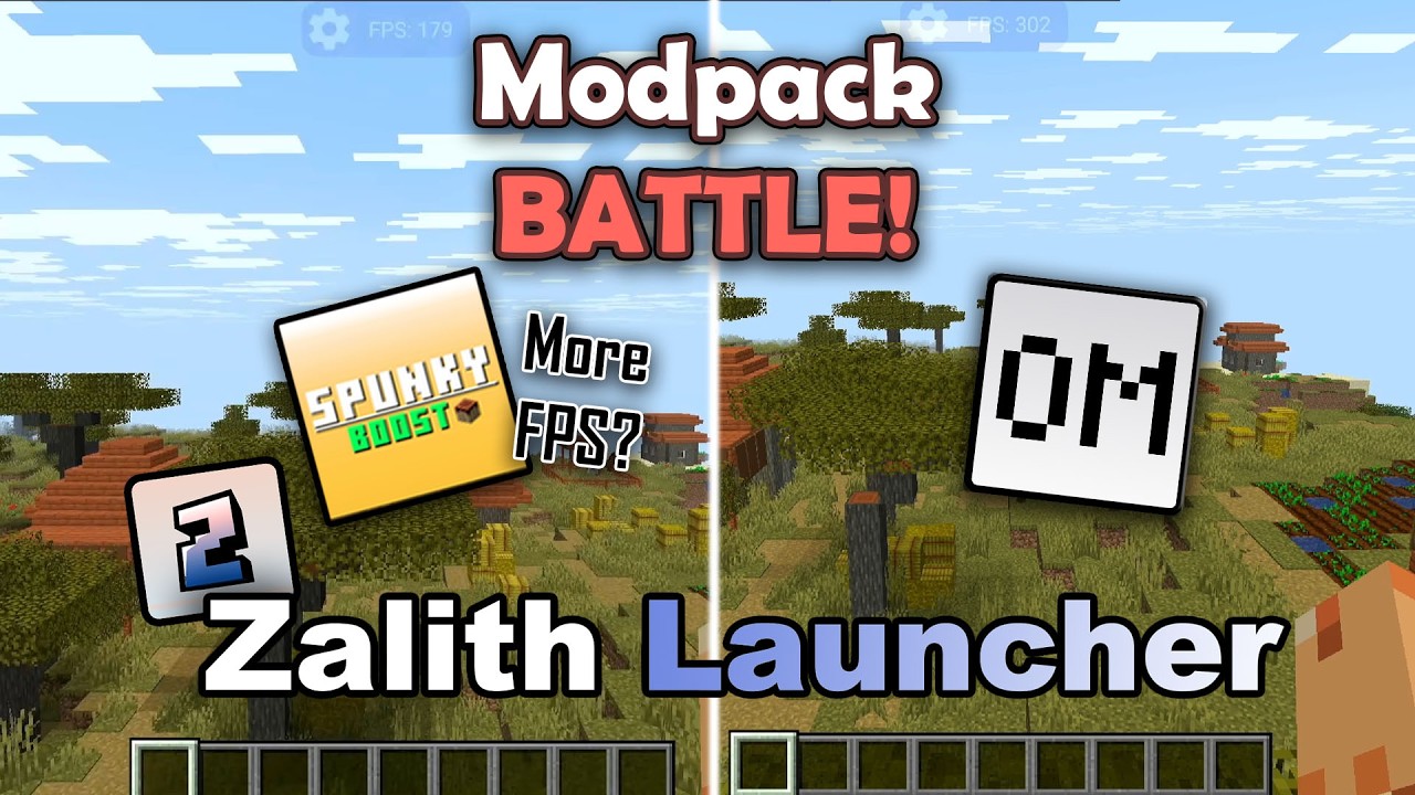 Битва модпаков OptiMobile против Spunky с использованием Zalith Launcher
