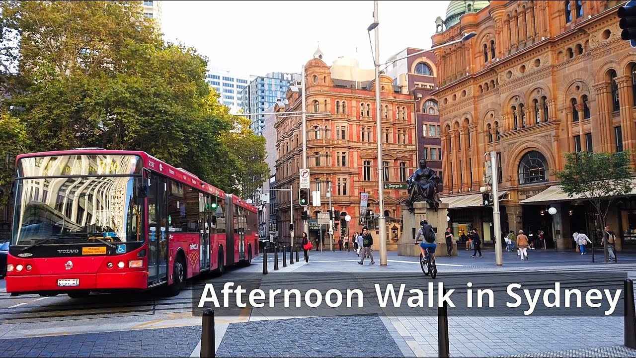 Afternoon Walk in Sydney City - Royal Botanic Garden to Town Hall Light Rail Station