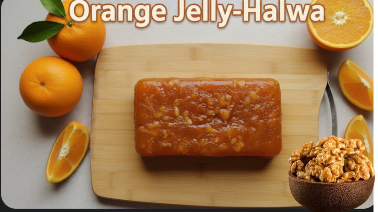 Soft jelly-halwa and crunchy walnuts: a match made in dessert heaven.