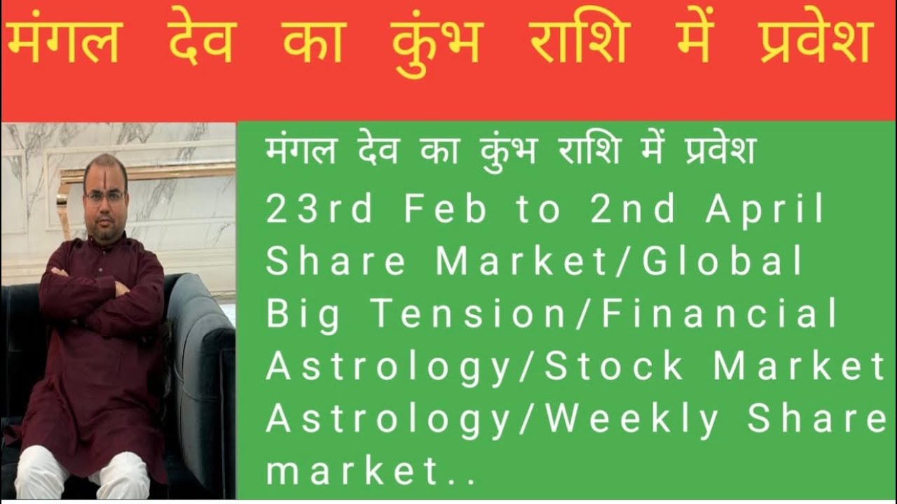 मंगल देव का कुंभ राशि में प्रवेश 23rd Feb to 2nd April Share Market/Global Big Tension/But Relief...