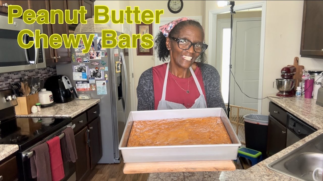 Homemade Peanut Butter Chewy Bars | Soft, Sweet & Satisfying | cookingsemi-homemadewithjoyce