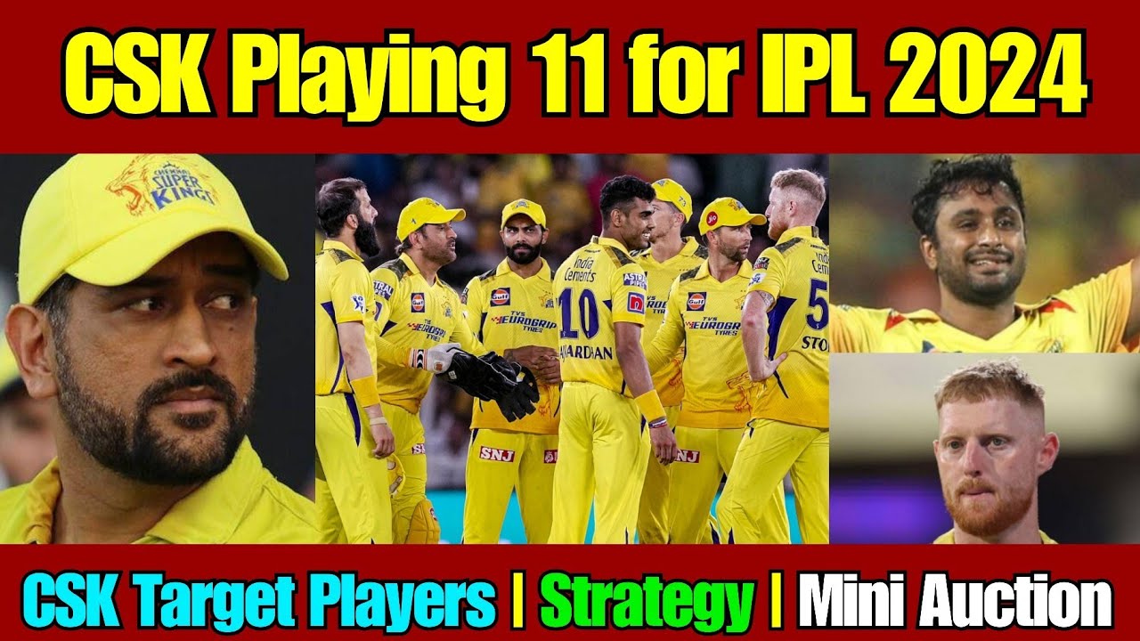 CSK Playing for IPL 2024 | CSK Target Players & Strategy | Mini Auction