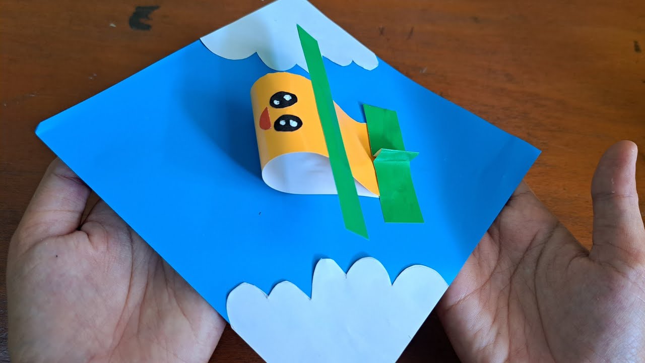 Cara Mudah Membuat Pesawat Origami/Kerajinan Anak TK PAUD SD Tema Kendaraan Udara / Air Udara Api