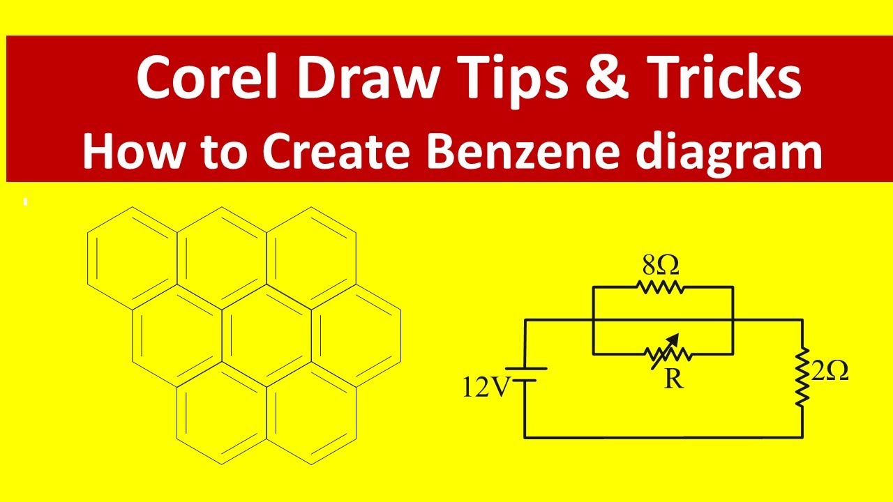 How to create Benzine diagram in Corel draw #coreldraw #benzene