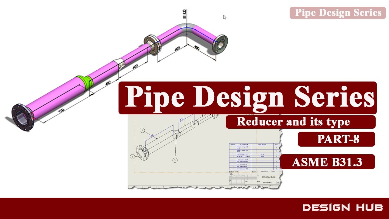 Pipe Design Series- Pipe Spool Design  in Solidwork -Reducer Setup part-8