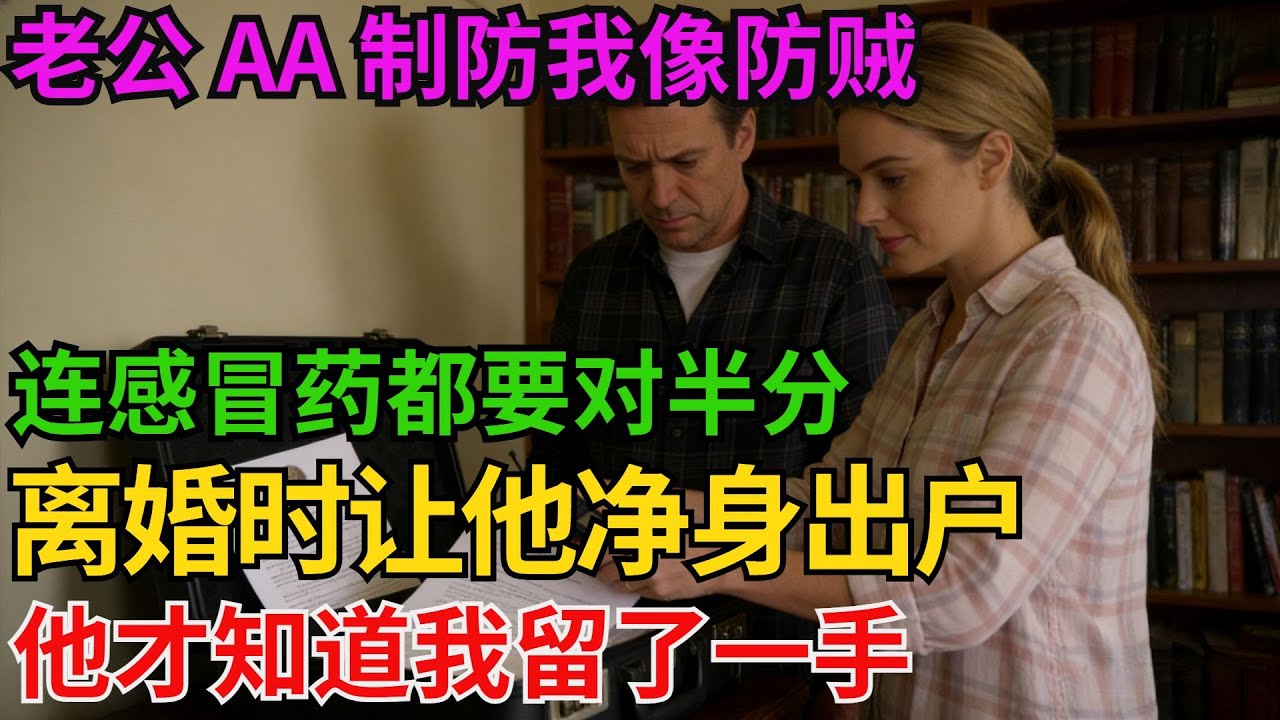 老公 AA 制防我像防贼，连感冒药都要对半分，我忍了十年，离婚时让他净身出户，他才知道我留了一手！【阿馨夜讀】#故事分享#情感#婆媳矛盾#AA制