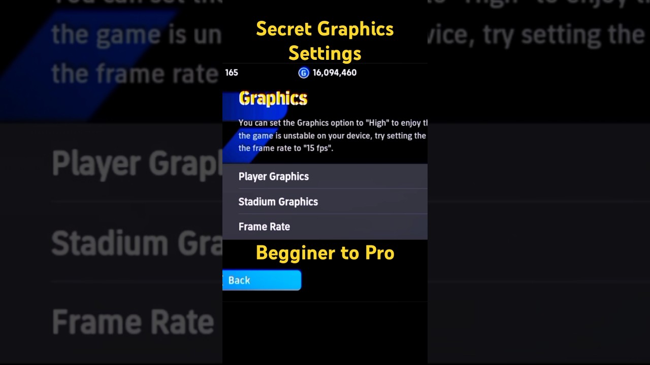 Secret Graphics Settings in efootball mobile 2025 #ytshorts #short #efootball2024 #pes